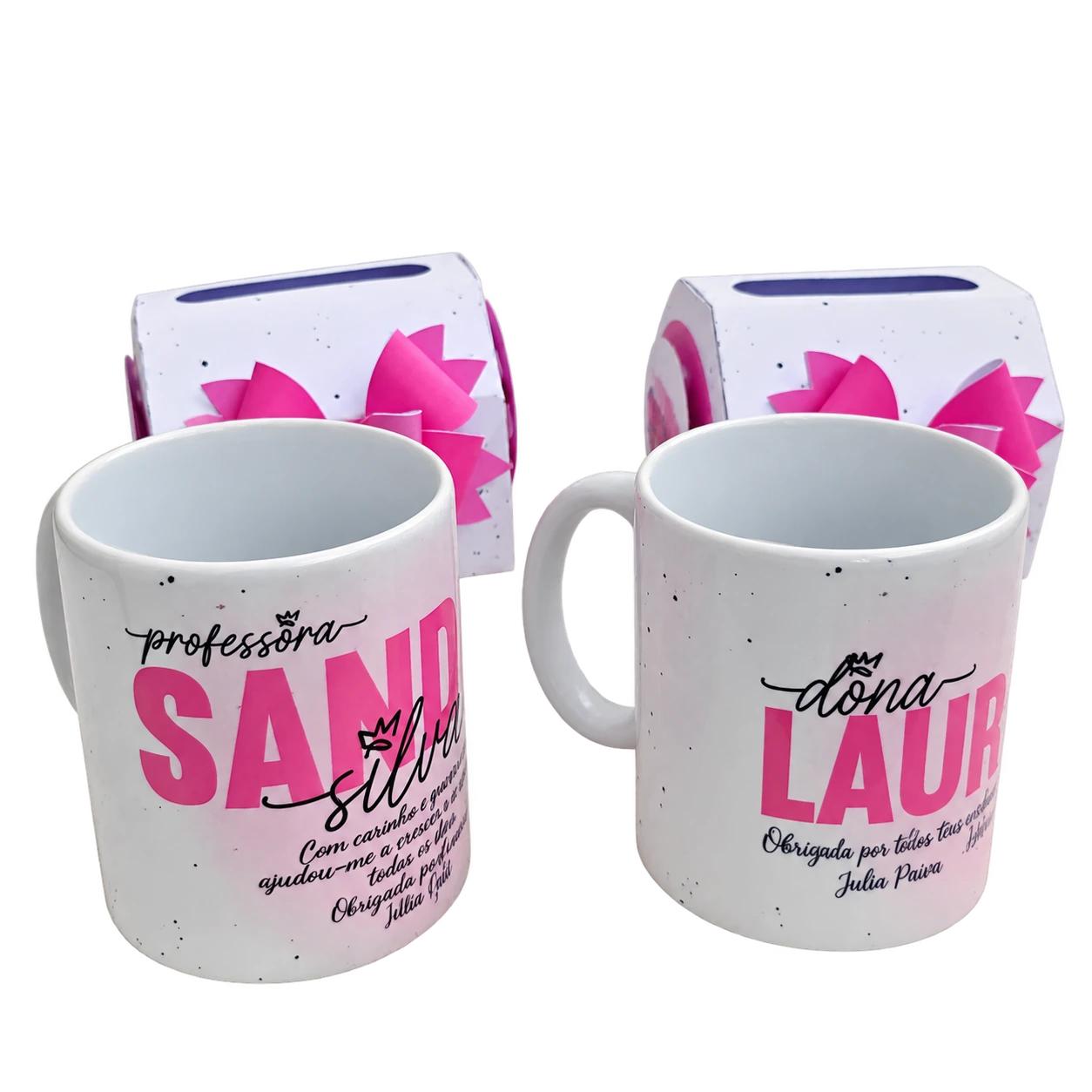 Caneca com caixa. Para oferecer, com caneca e caixa personalizadas.