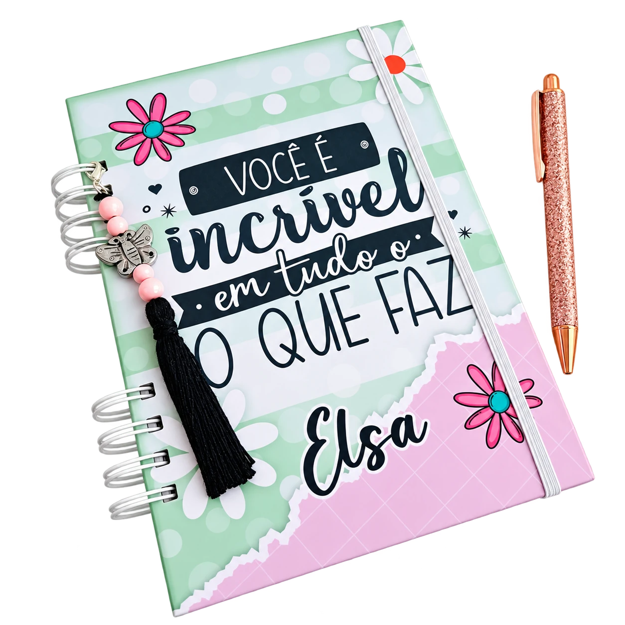 Planner semanal. Para planear a semana e registar reflexões pessoais, com capa personalizada.