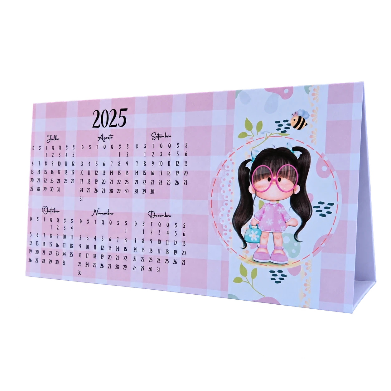Calendário de mesa. Para consultar datas na secretária, personalizado com nome ou imagem.