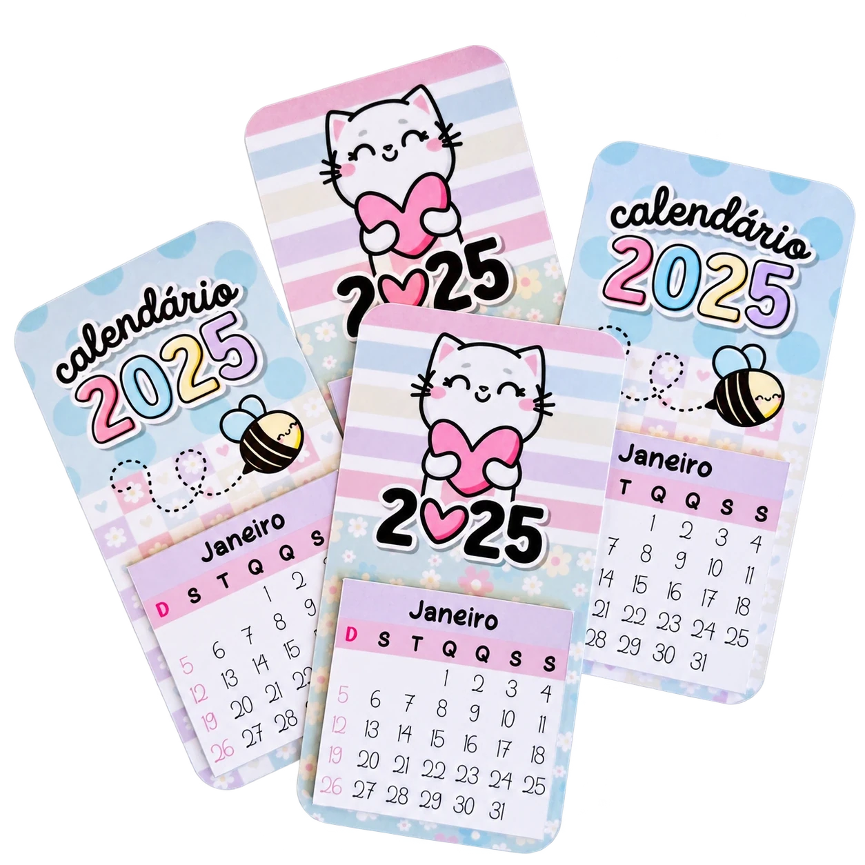 Calendário com íman. Para consultar datas numa superfície magnética, com imagem personalizada.