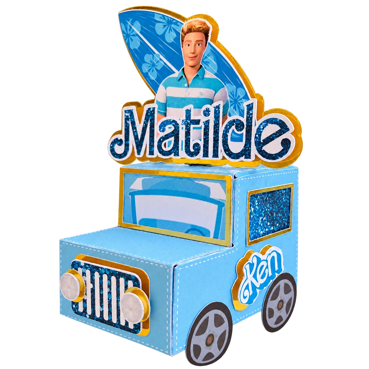 Caixa para festas. Para apresentar doces ou lembranças, personalizada com nome e tema.
